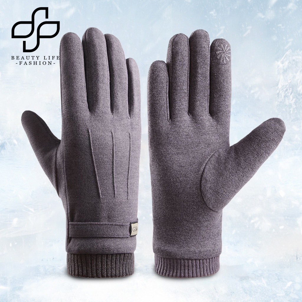 1 Đôi Găng Tay Chống Trượt Vải Bông Dày Mềm Mại Giữ Ấm Mùa Đông Cho Nam