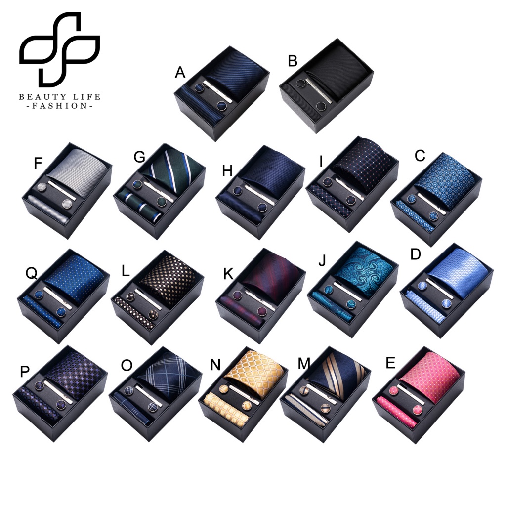 Bộ 4 Kẹp Cà Vạt / Khăn Quàng Cổ In Họa Tiết Sang Trọng Thời Trang Cho Nam