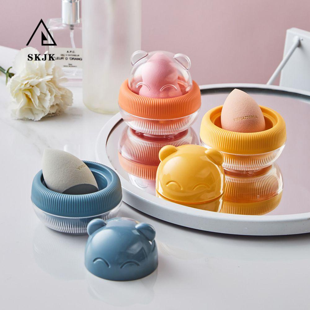 Hộp Đựng Mút Trang Điểm Hình Trứng Gấu Hoạt Hình Giá Đỡ