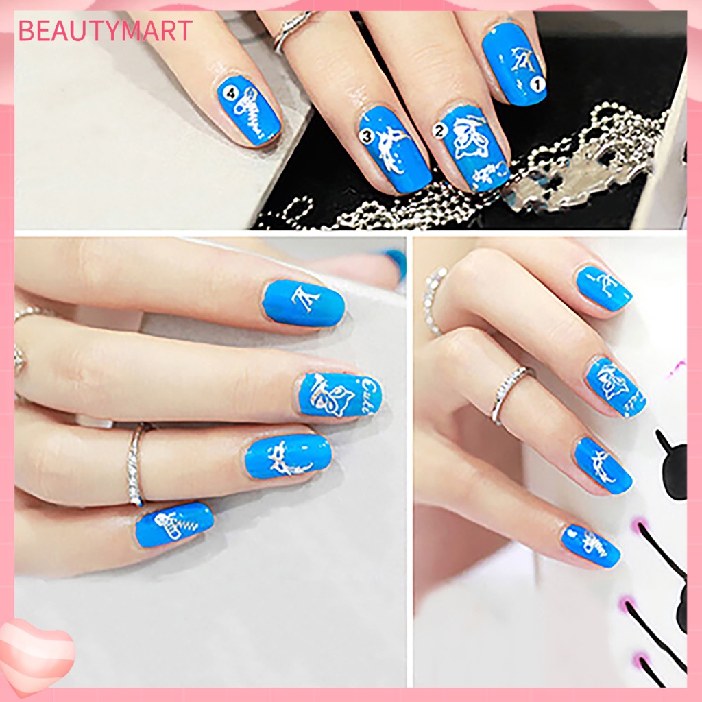 Bộ 12 Miếng Dán Móng Tay Mini Trọng Lượng Nhẹ In Họa Tiết Giáng Sinh