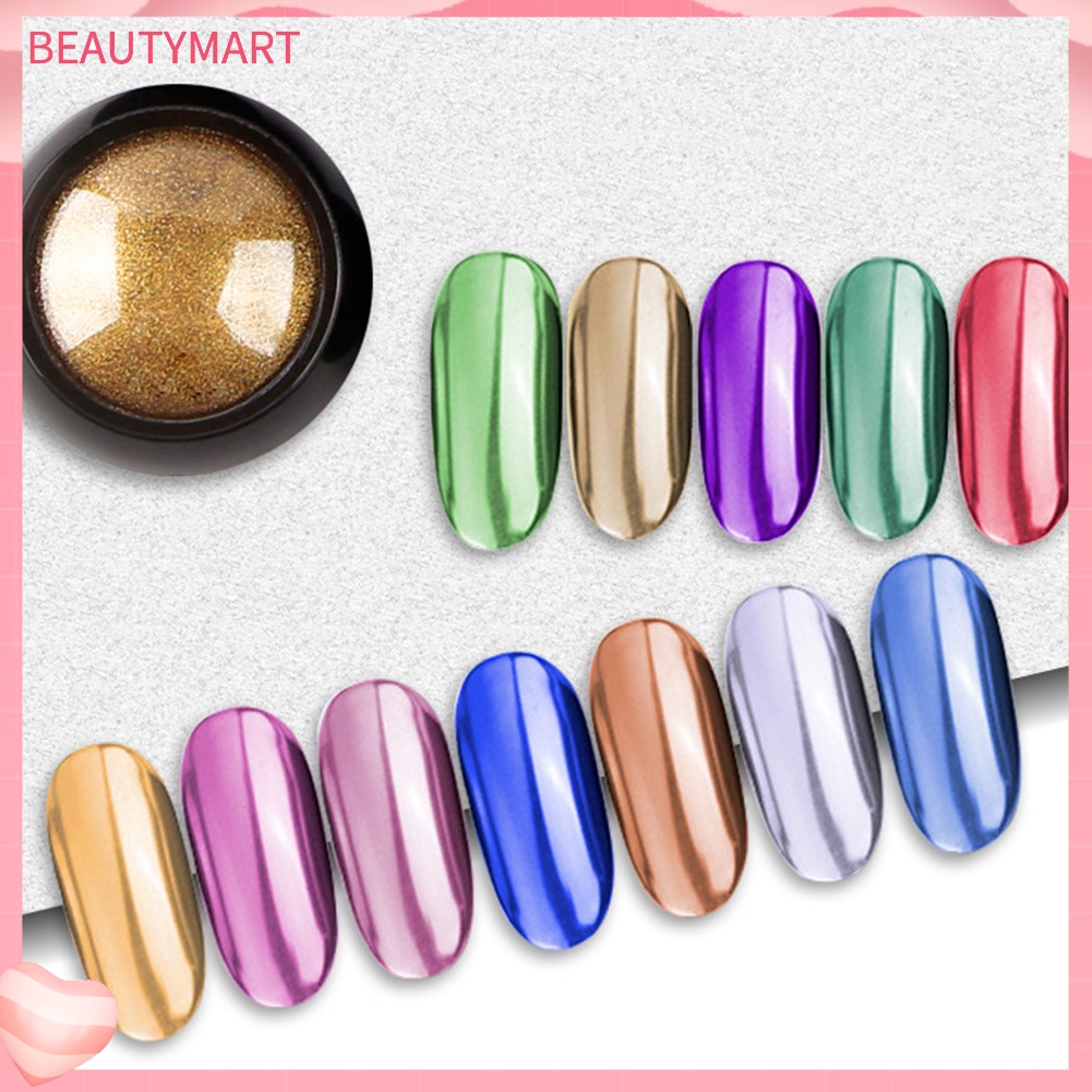 Bột Chrome Tráng Gương 12 Màu Siêu Mỏng Tạo Hiệu Ứng Trang Trí Móng Nghệ Thuật