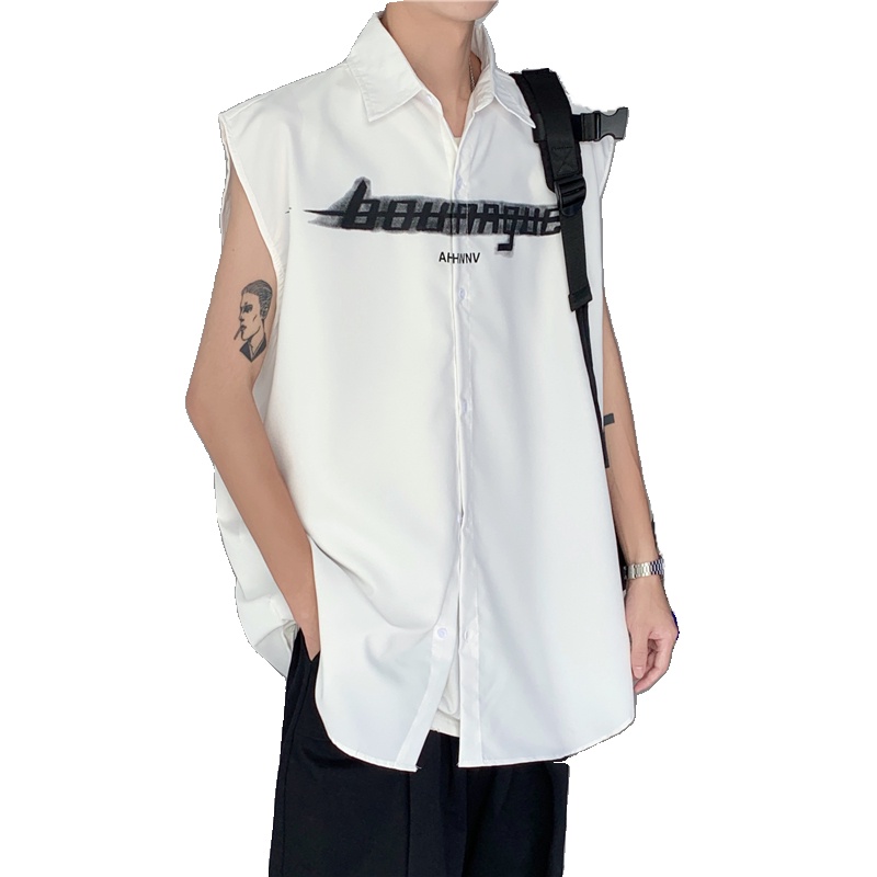 Áo Sơ Mi Không Tay Dáng Rộng Thời Trang Mùa Hè Nhật Bản Dành Cho Nam