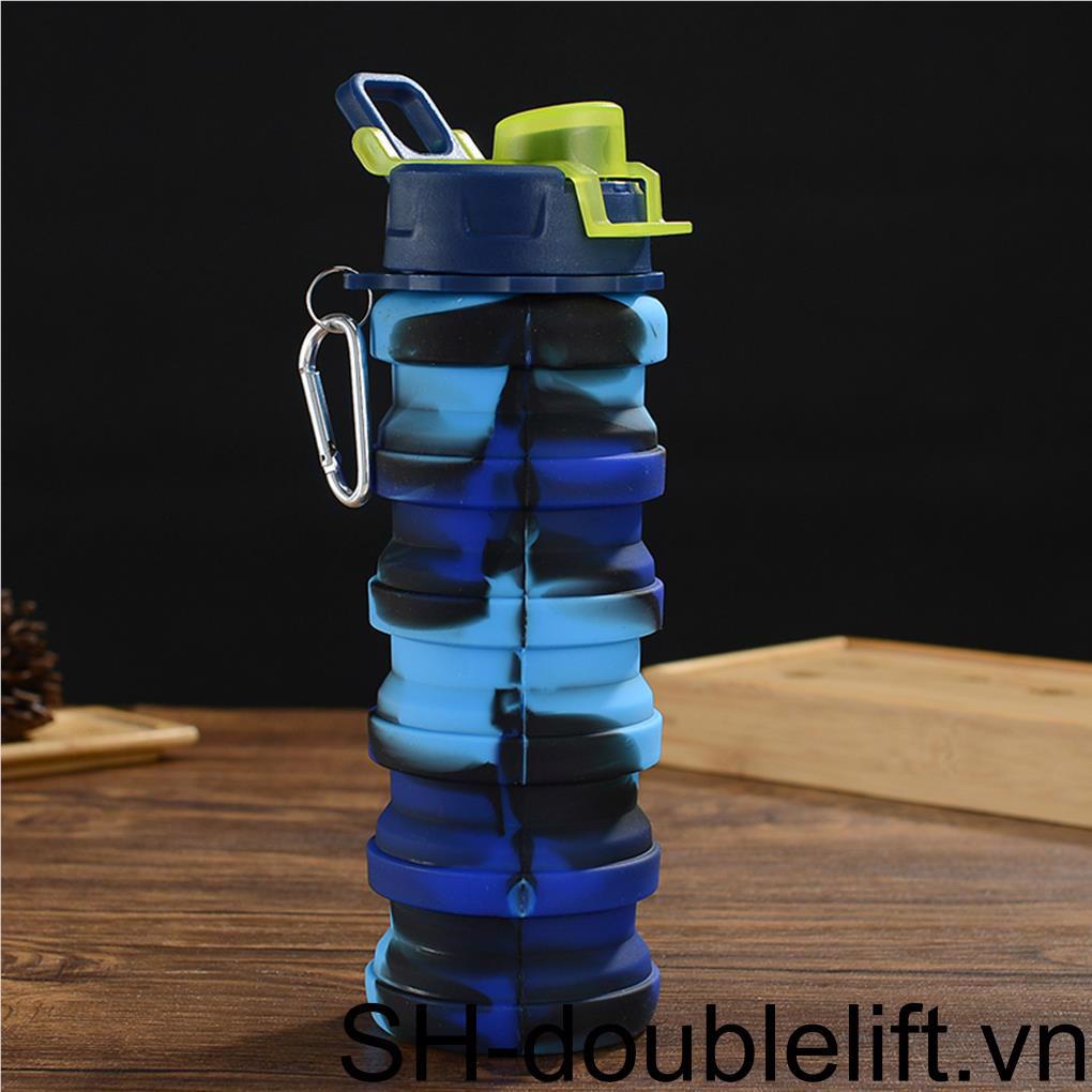 Bình Nước Silicone Dẻo Có Thể Gấp Gọn Tiện Dụng Mang Theo Du Lịch