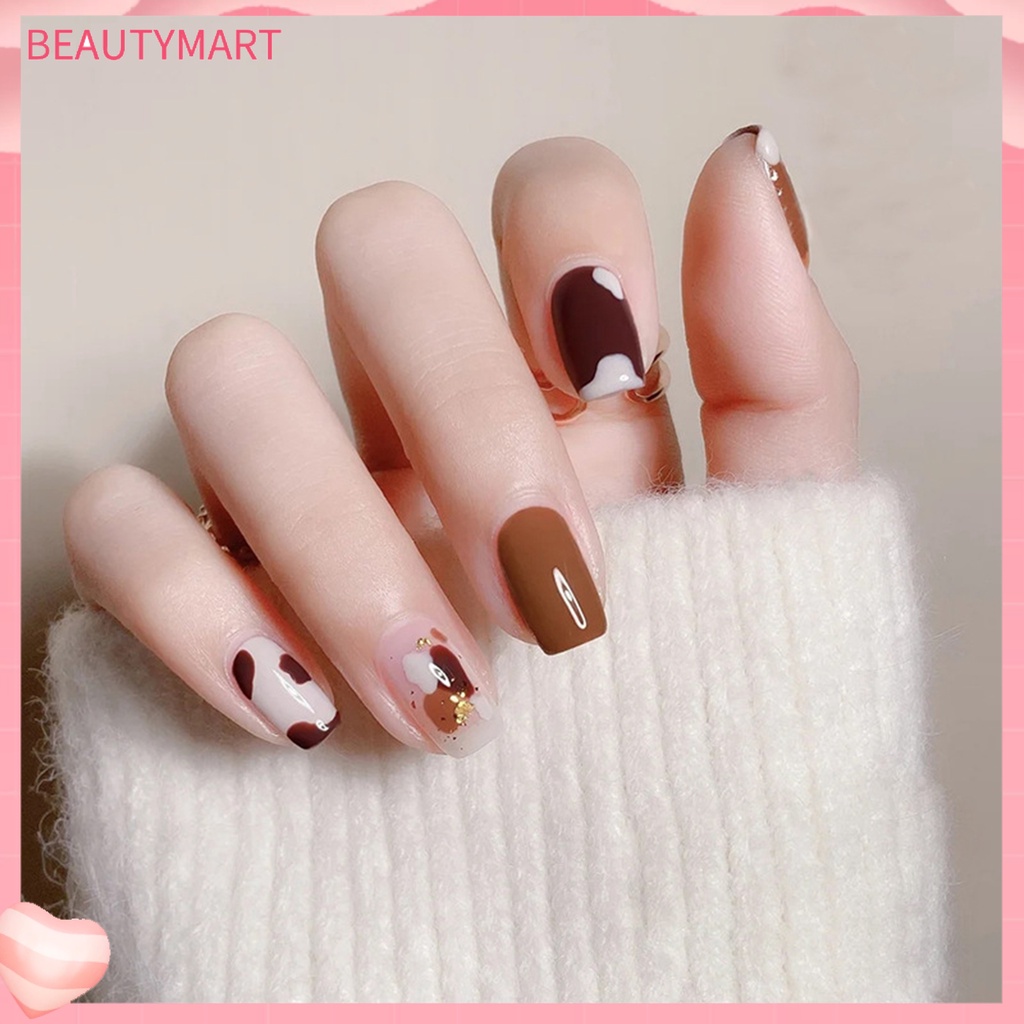 Hộp 24 Móng Tay Giả Bằng Nhựa Resin Mượt Mà DIY Thông Dụng Cho Nữ