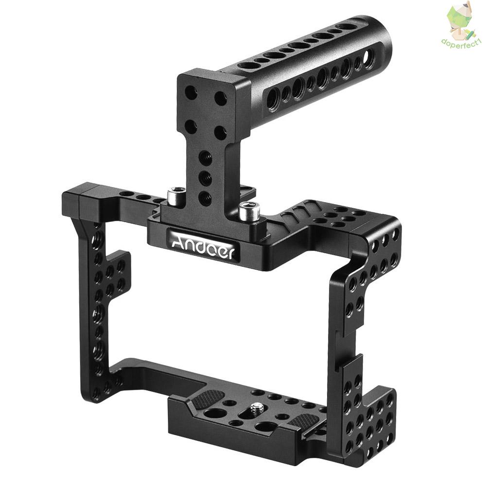 Andoer Protective Video Camera Cage Stabilizer Protector w/ Top Handle for  A7II A7RII A7SII  ILDC Mirrorless Camcorder   Came-6.5