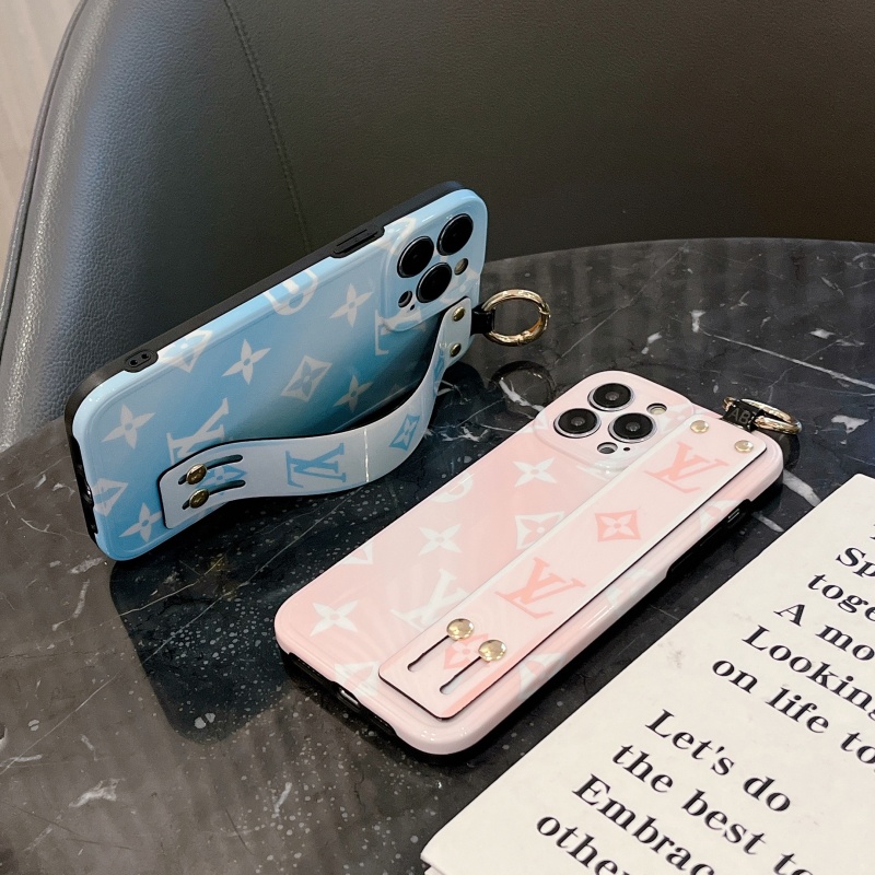 Ốp Điện Thoại Silicon Mềm Chống Sốc Chống Rơi Có Giá Đỡ Và Dây Đeo Cổ Tay Cho iPhone 14 13 12 11 Pro Max 14 Plus