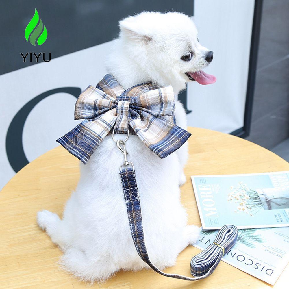 YIYU Set 1 Đầm Yếm + Dây Dắt Chó Chihuahua Thắt Nơ Xinh Xắn