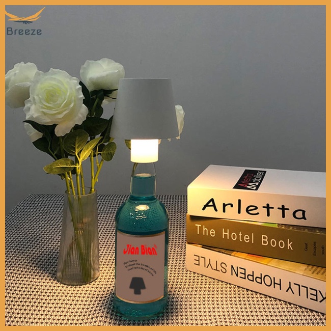 Đèn Led Để Bàn Không Dây Sạc Được Thiết Kế Hình Chai Nước Sáng Tạo Cho Phòng Ngủ / Quán Bar