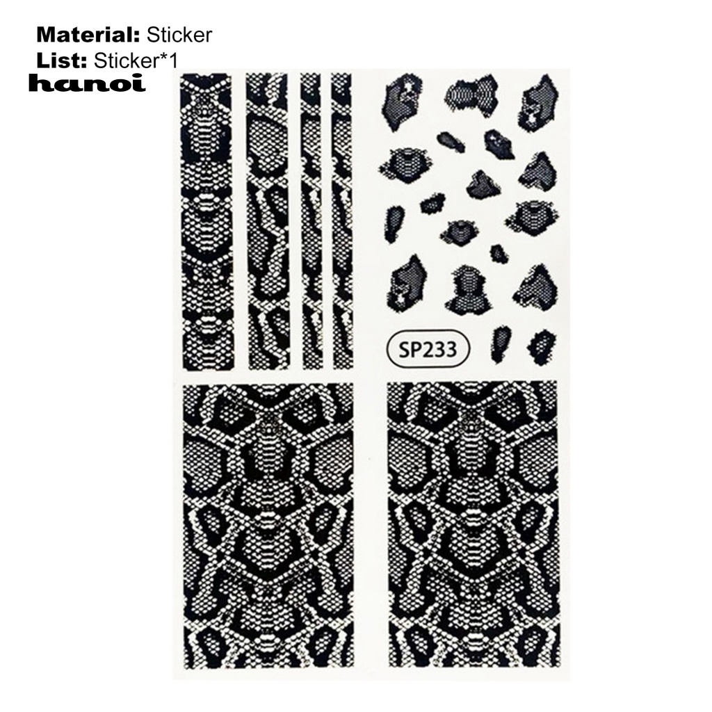 Miếng Dán Trang Trí Móng Tay Họa Tiết Da Rắn 3D Siêu Mỏng Cho Nữ