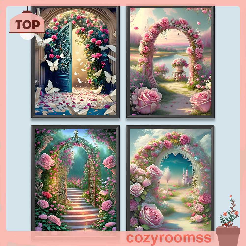 Tranh Đính Đá Kim Cương Toàn Bộ 5D DIY Hình Vẽ Vườn Hoa