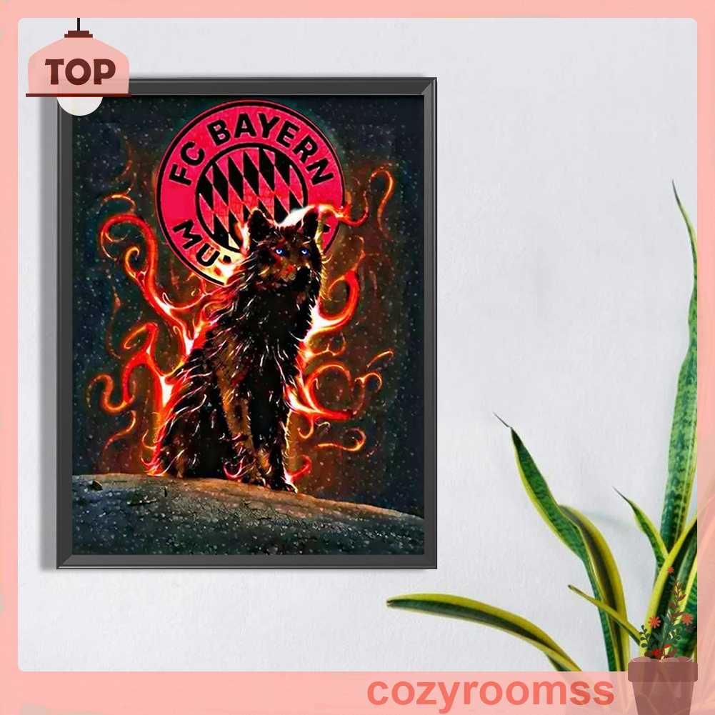 Tranh Đính Đá Kim Cương Toàn Bộ 5D DIY Hình Vẽ Sói Trang Trí Nhà Cửa