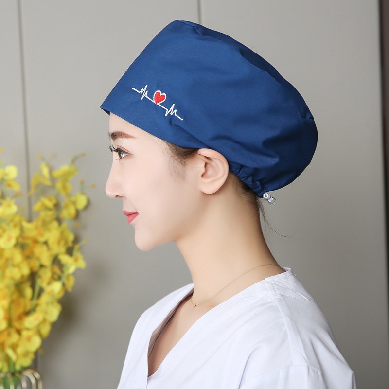 Mũ Tròn Co Giãn Thêu Họa Tiết Cho Bác Sĩ / Y Tá / Nha Khoa