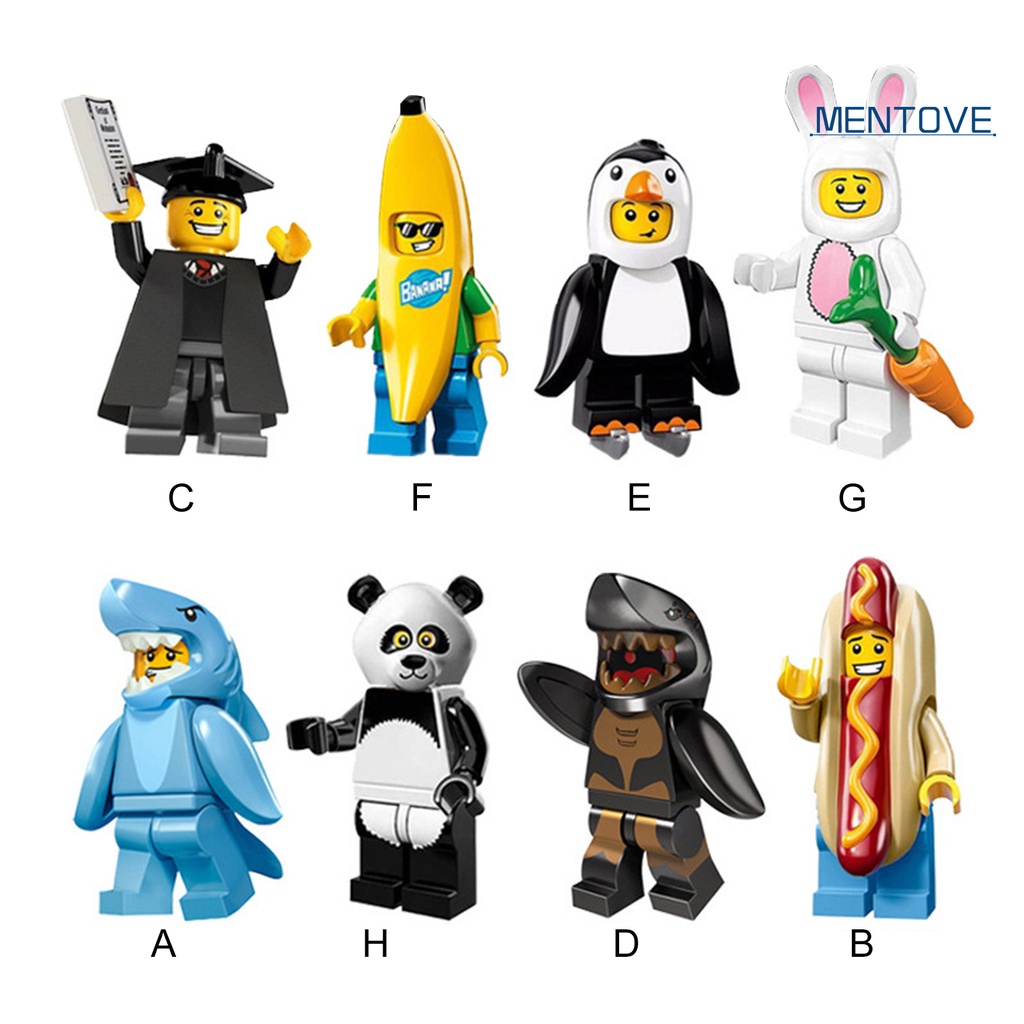 [MT] Đồ Chơi Mô Hình Lắp Ráp Búp Bê Người Đàn Ông Chuối Cá Mập Chim Cánh Cụt Gấu Trúc Chim Cánh Cụt Mini Nhiều Kiểu Dáng DIY