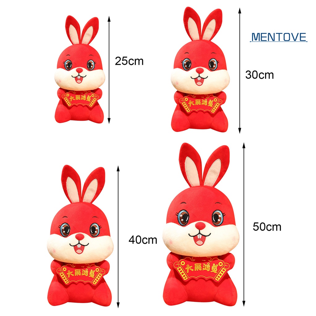 Thỏ Nhồi Bông Thiết Kế Phong Cách Trung Hoa Dễ Thương 25 / 30 / 40 / 50cm