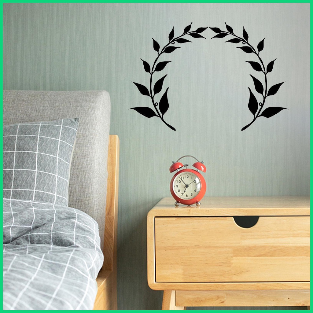 Set 2 Phụ Kiện Treo Tường Trang Trí Hình Lá Cây Màu Đen Bằng Sắt