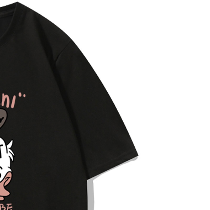 Áo Thun Nữ Cổ Tròn In Hình Vịt Donald Hoạt Hình Thời Trang Mùa Hè