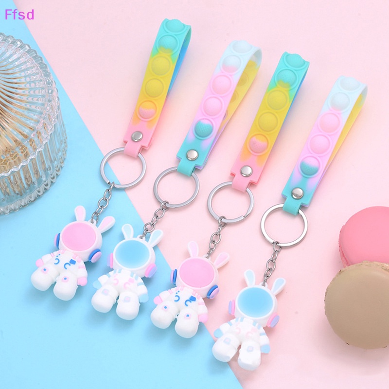 {Ffsd} Móc Chìa Khóa / Ba Lô / Móc Khóa Hình Thỏ Phi Hành Gia Hoạt Hình Quà Tặng Trang Sức * Bán Chạy