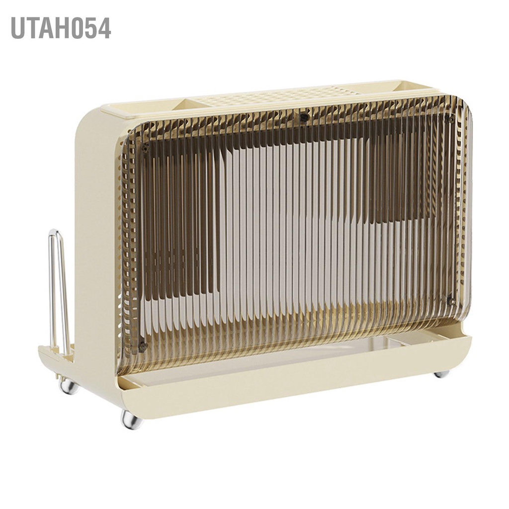 Utah054 Thớt Dao Người Tổ Chức Đa Năng Khối Giá Đỡ Có Khay Thoát Nước Cho Mặt Bàn Bếp Trắng