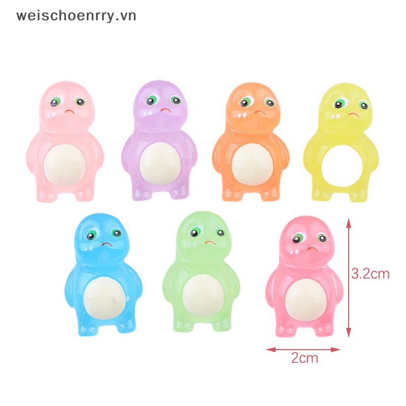 Bộ 5 Đồ trang trí Khủng Long Hoạt Hình Bằng Nhựa Resin Phát Sáng Trang Trí Tiểu Cảnh