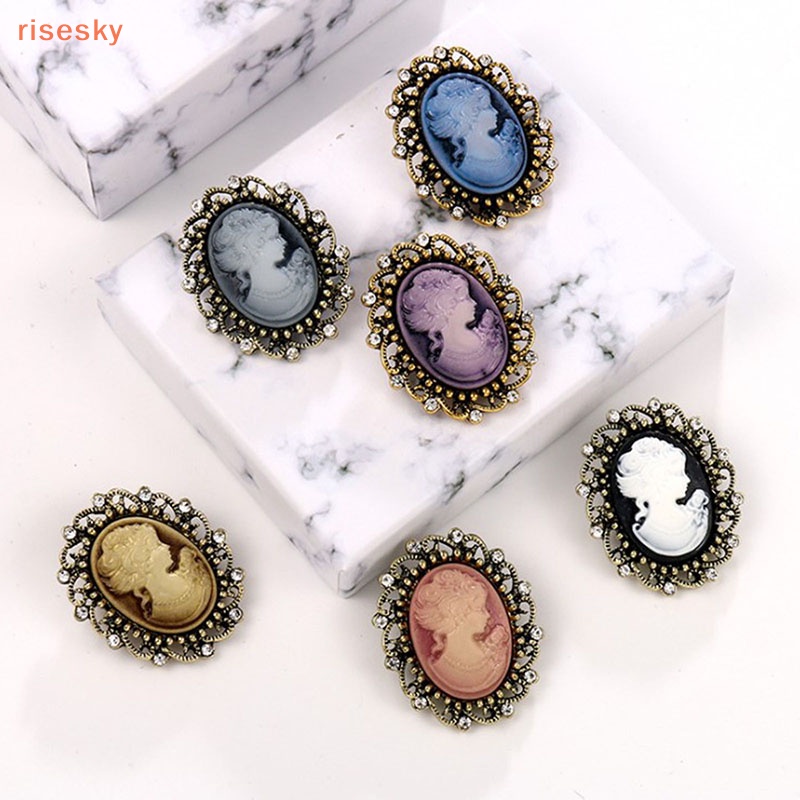 Ghim Cài Áo Hình Tượng Nữ Thần Cameo Đính Đá Phong Cách Gothic Cổ Điển