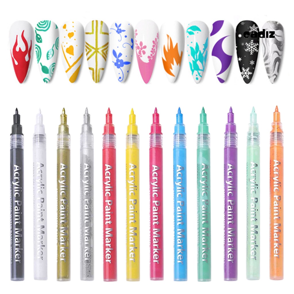 Bút Vẽ Móng Nghệ Thuật Nhanh Khô Chống Thấm Nước Họa Tiết Hoa Chuyên Dụng Cho Salon