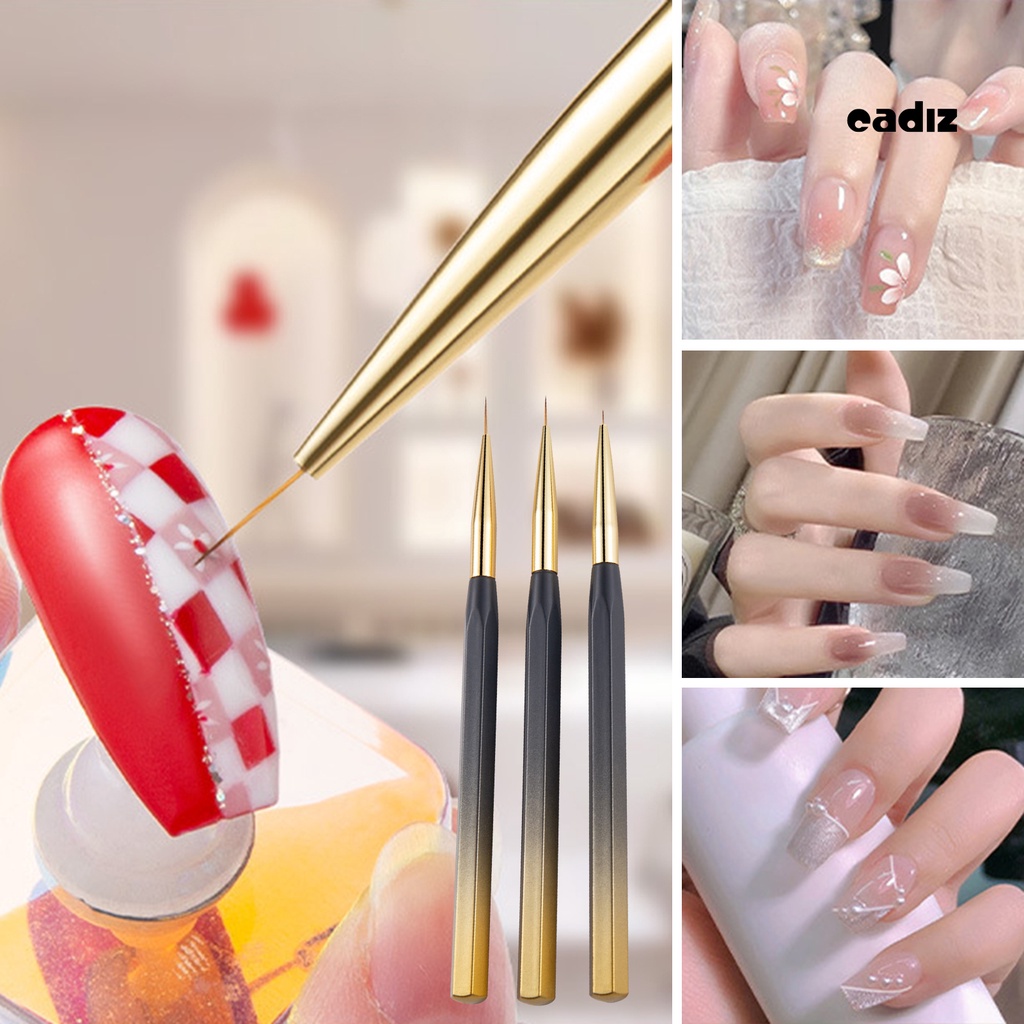 Set 3 Cọ Vẽ Móng Tay Nghệ Thuật Linh Hoạt Không Gây Khó Chịu Chuyên Dụng Cho Salon