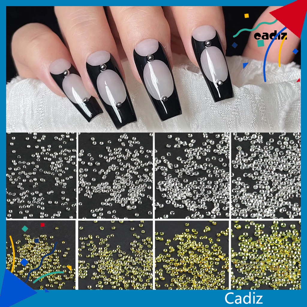 Set 1000 Hạt Kim Loại Tròn Dùng Trang Trí Móng Tay / Điện Thoại DIY