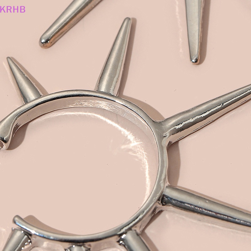 Khuyên Tai Đính Đinh Tán Hình Nón Bằng Kim Loại Phong Cách Hip Hop Punk Thời Trang Cho Nữ Mới