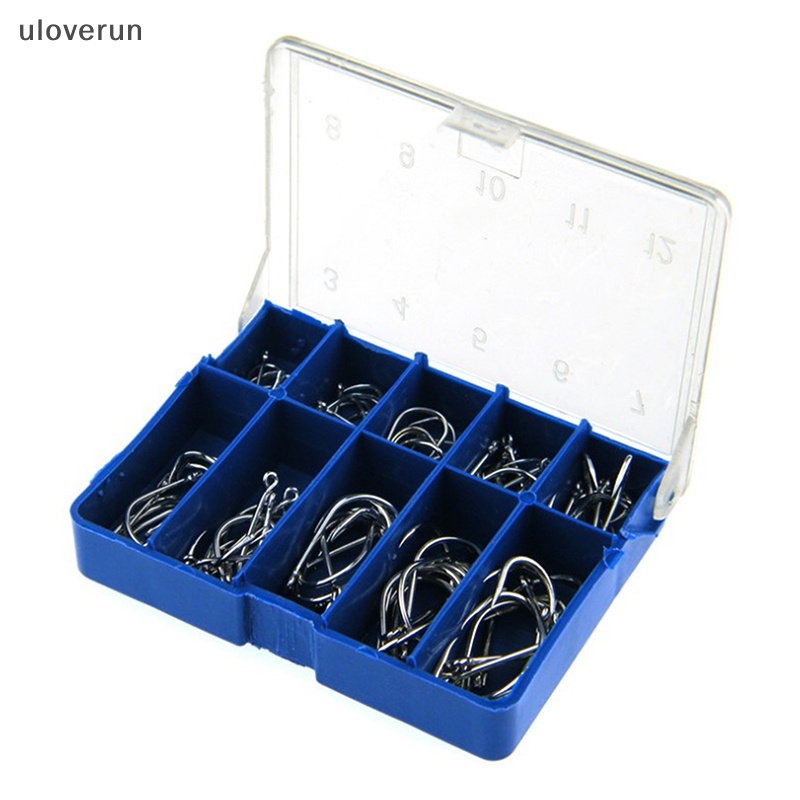 Uloverun Set 100 Lưỡi Câu Cá Bằng Thép carbon Màu Đen
