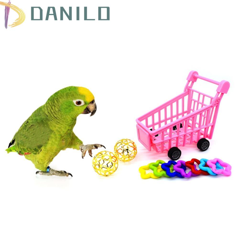 Bộ Đồ Chơi Bóng Gặm Mini Bằng Nhựa Vui Nhộn Cho Chim Cảnh