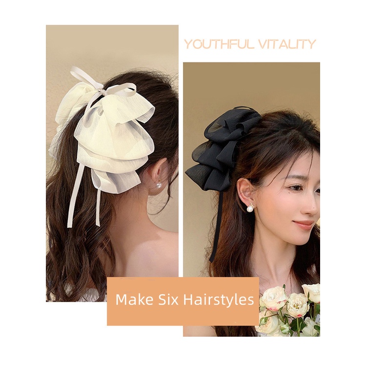 Kẹp Tóc Dạng Nơ Phong Cách Pháp Thanh Lịch Cho Nữ