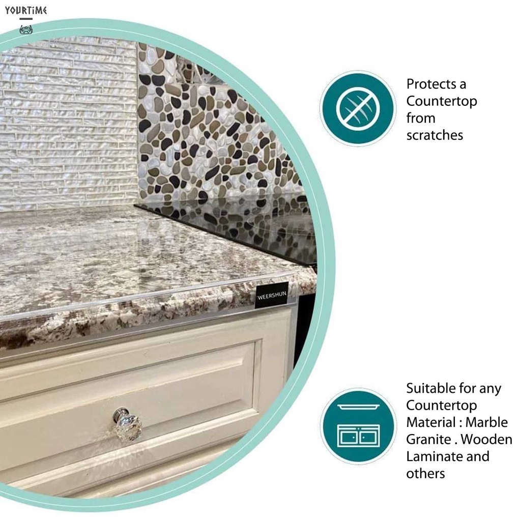 Thớt Nhựa Acrylic Trong Suốt Hình Chữ Nhật Chống Trượt Tiện Dụng Cho Nhà Bếp