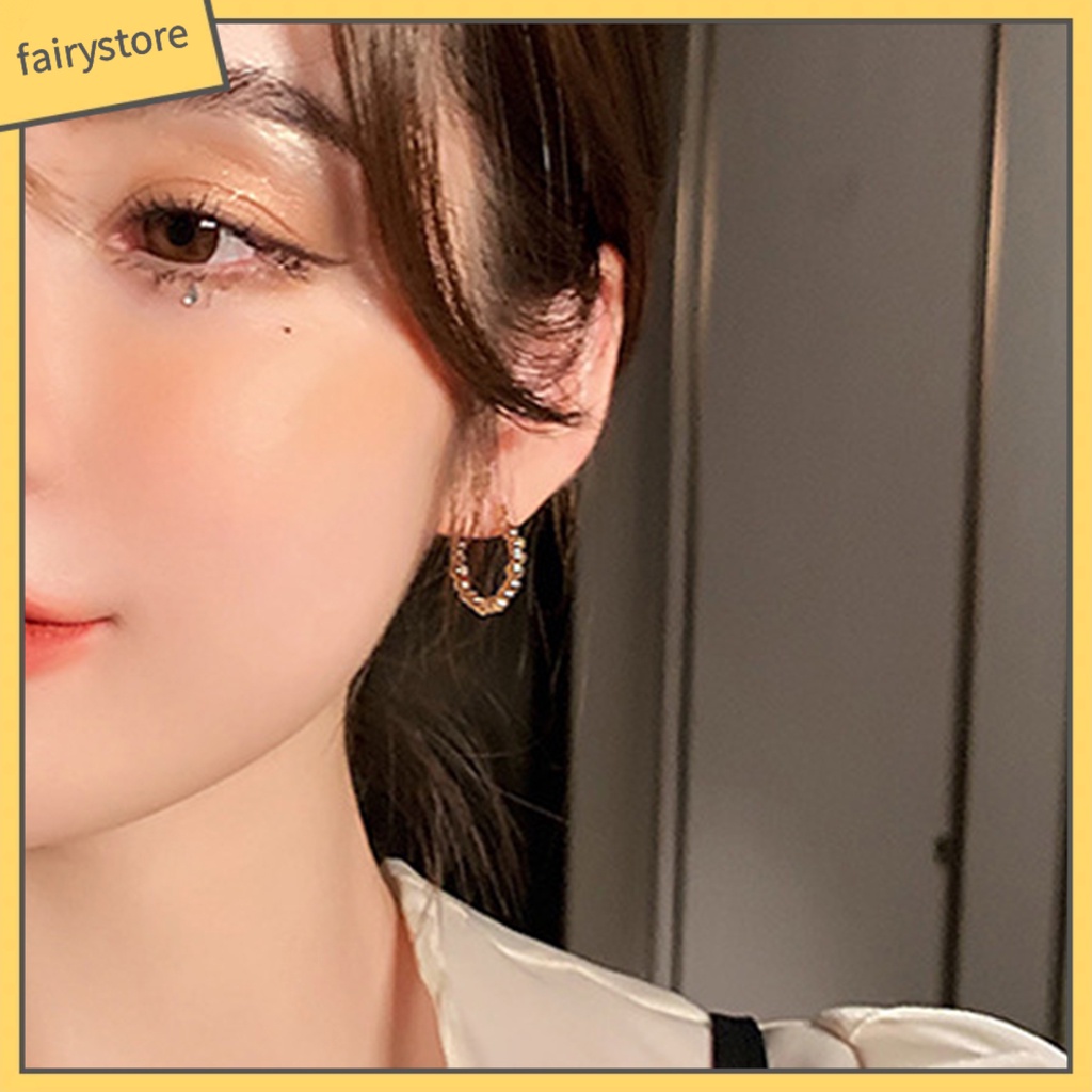 1 Đôi Bông Tai Hình Tròn / Vuông Bằng Kim Loại Thời Trang Công Sở Cho Nữ