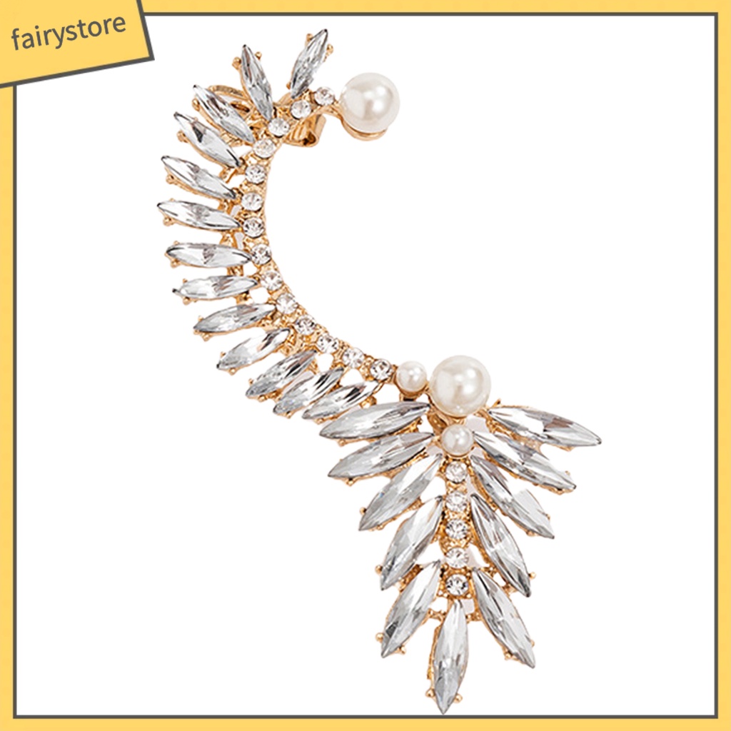 1 Khuyên Kẹp Vành Tai Đính Đá Ngọc Trai Giả Thời Trang