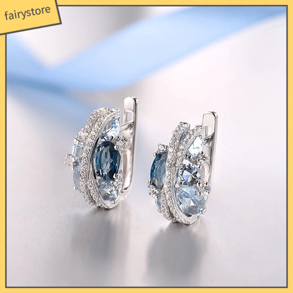 1 Đôi Bông Tai Hình Chữ X Hai Lớp Đính Đá Lấp Lánh Phong Cách Retro