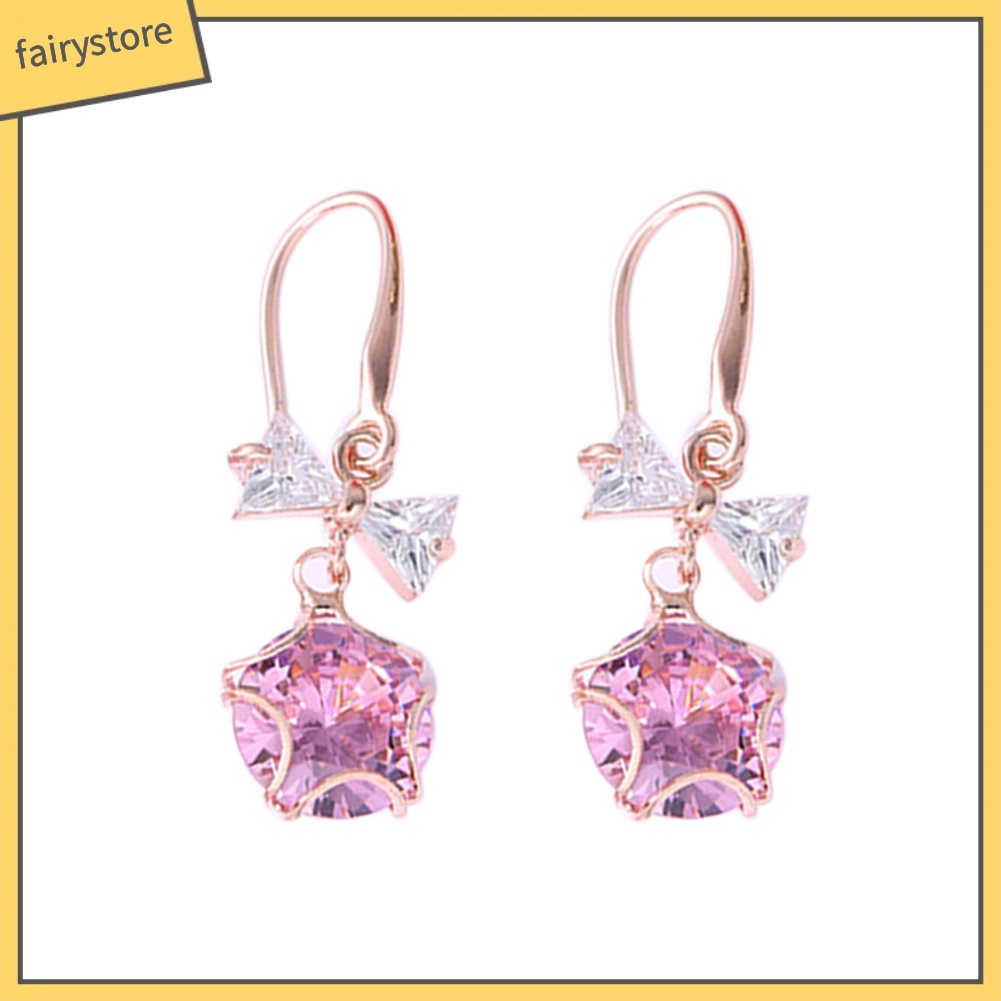 Bông Tai Dáng Dài Hình Nơ Bướm Đính Đá Zirconia Thời Trang Cho Nữ