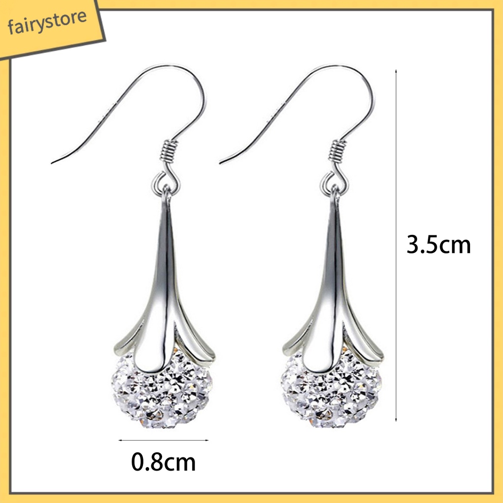 [FRO] Bông Tai Dạng Móc Hình Hoa Kèn Trumpet Dài Quyến Rũ Chống Rỉ Sét Cho Nữ Dự Tiệc