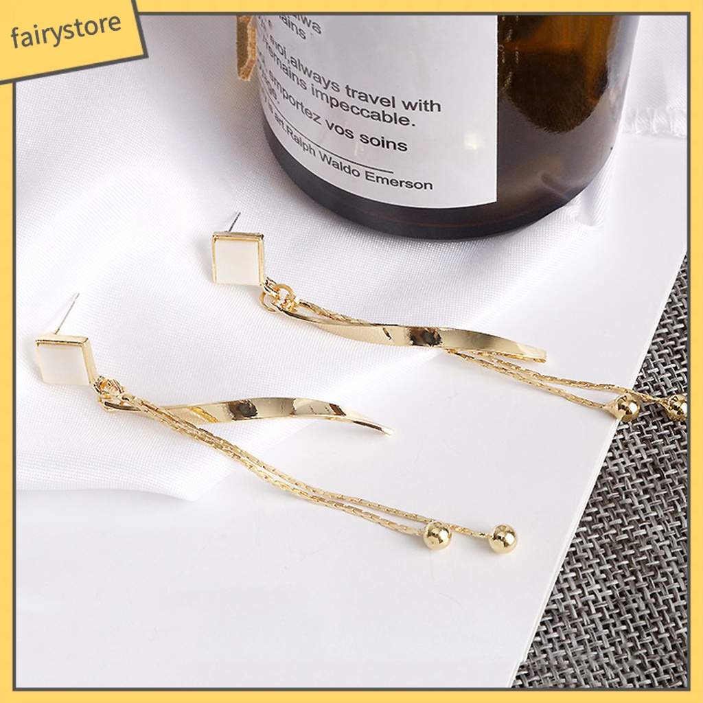 1 Đôi Bông Tai Dáng Dài Đính Đá Lấp Lánh Thời Trang Cao Cấp Cho Nữ