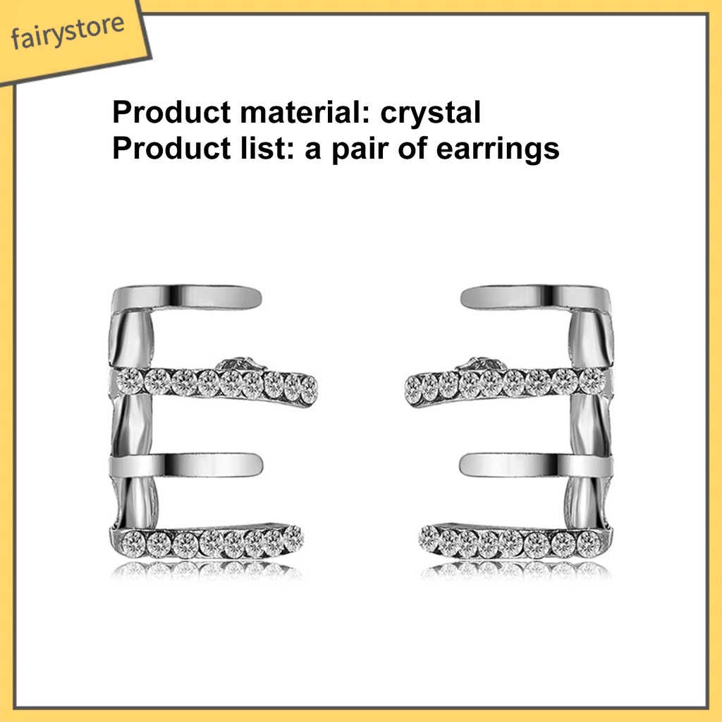 1 Đôi Bông Tai 4 Móng Vuốt Đính Đá Lấp Lánh Phong Cách Hàn Quốc Dành Cho Nữ