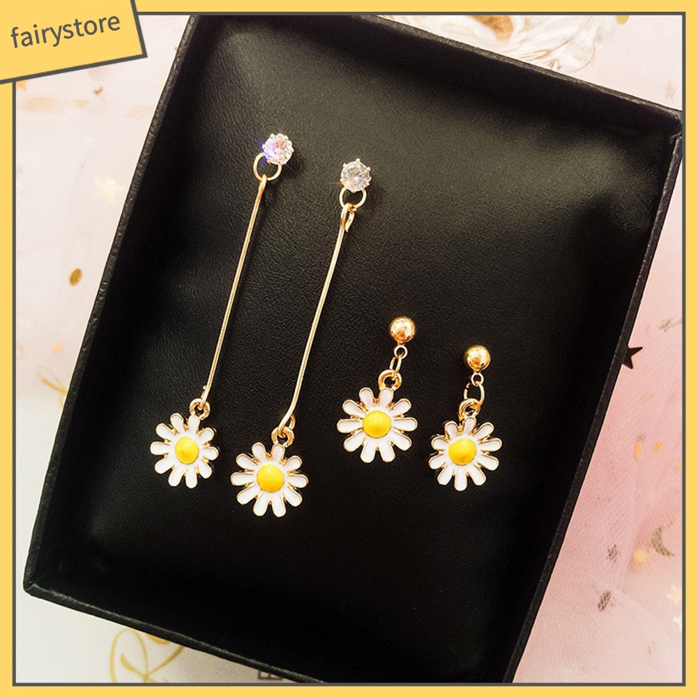 Bông Tai Hình Hoa Hướng Dương Tráng Men Ngọt Ngào Cho Nữ