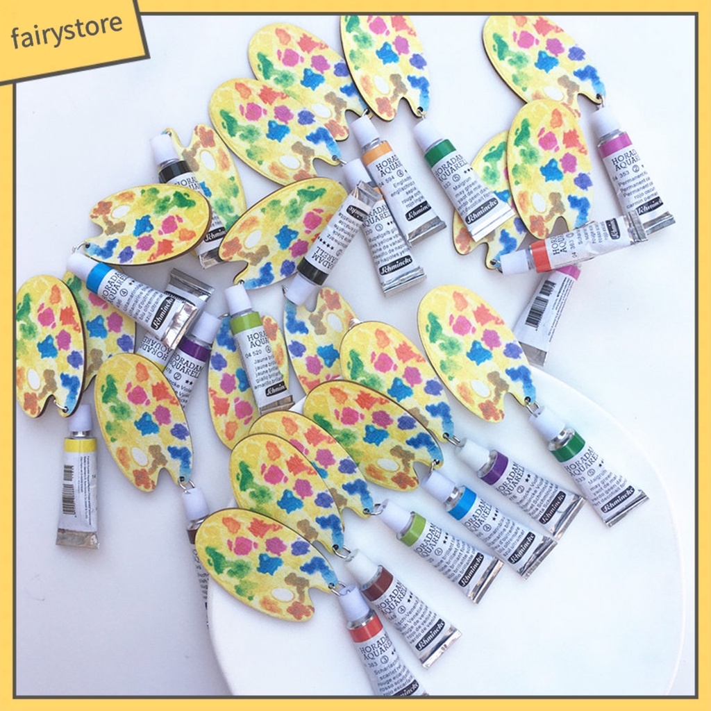 1 Đôi Bông Tai Treo Hình Học Nghệ Thuật Bằng Thép Không Gỉ Nhiều Màu Sắc Thủ Công Cho Nữ