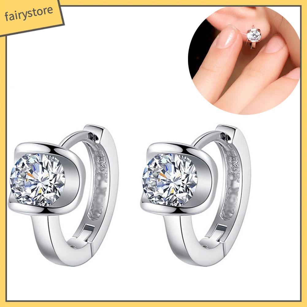 Bông Tai Tròn Đính Đá Thời Trang Dành Cho Nữ