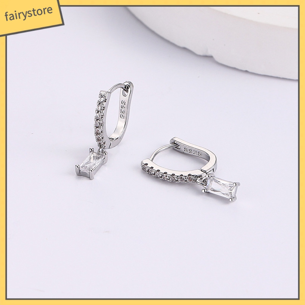 1 Bông Tai Chữ U Đính Đá Zircon Thời Trang Dành Cho Nữ