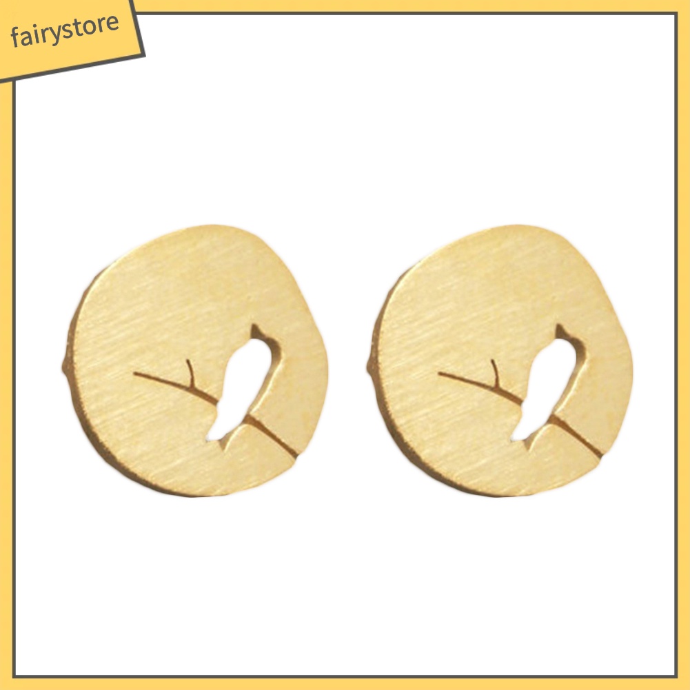 Bông Tai Hình Chim Và Nhánh Cây Rỗng Dễ Thương Cho Nữ