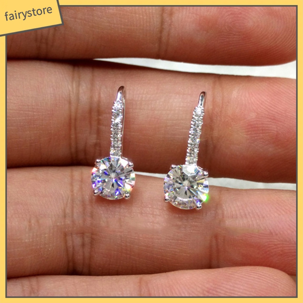 Bông Tai Tròn Đính Đá Zircon Thời Trang Giáng Sinh Dành Cho Nữ