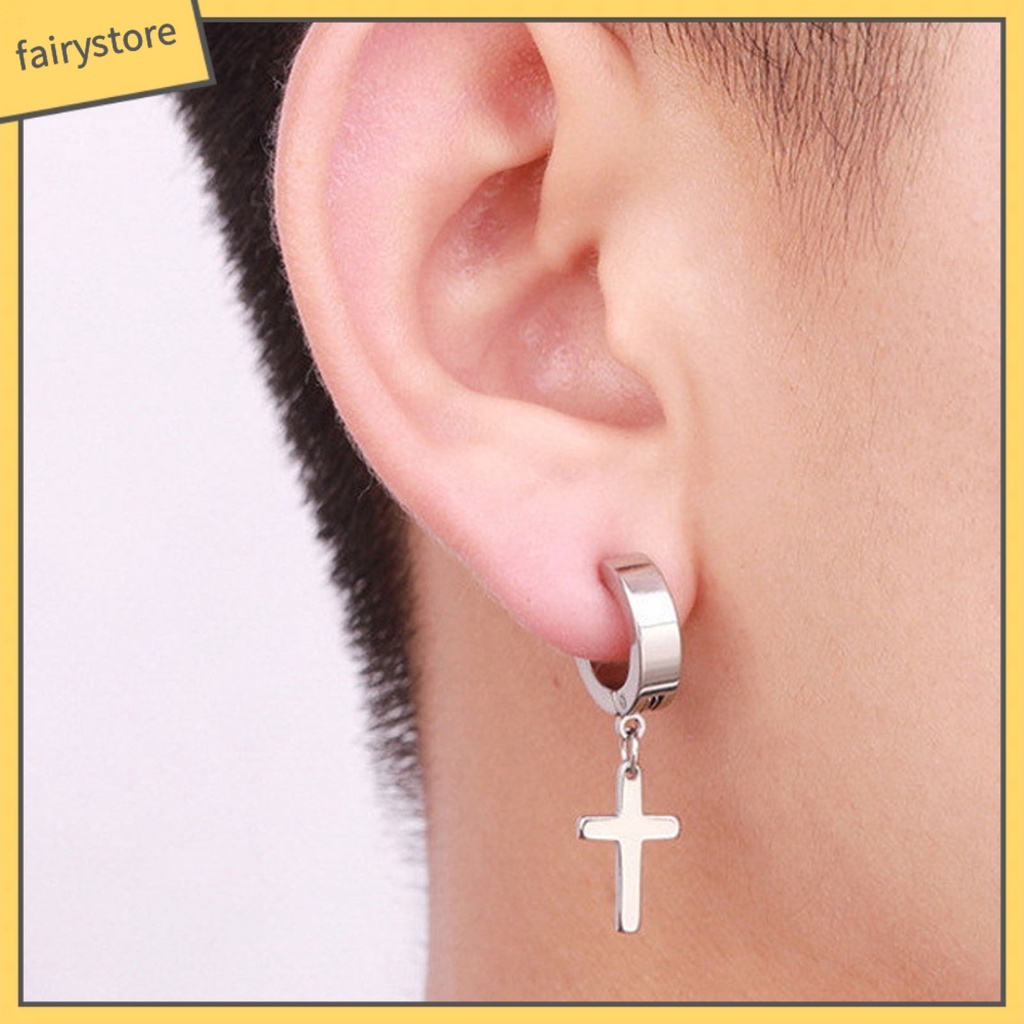 1 Khuyên Tai Dạng Vòng Lủng Lẳng Màu Sáng Đơn Giản Phong Cách Hip Hop Cho Tiệc Tùng