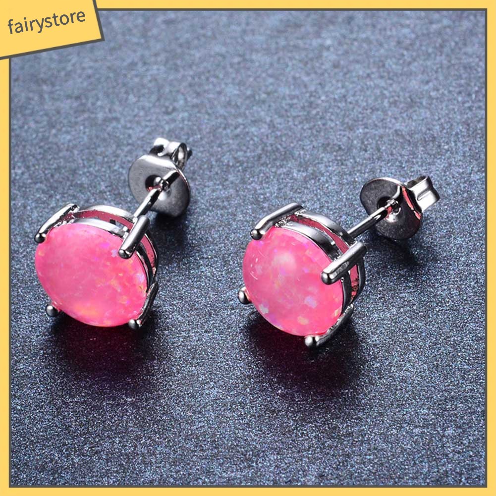 Khuyên Tai Đính Đá Opal Nhân Tạo Thời Trang Dành Cho Nữ