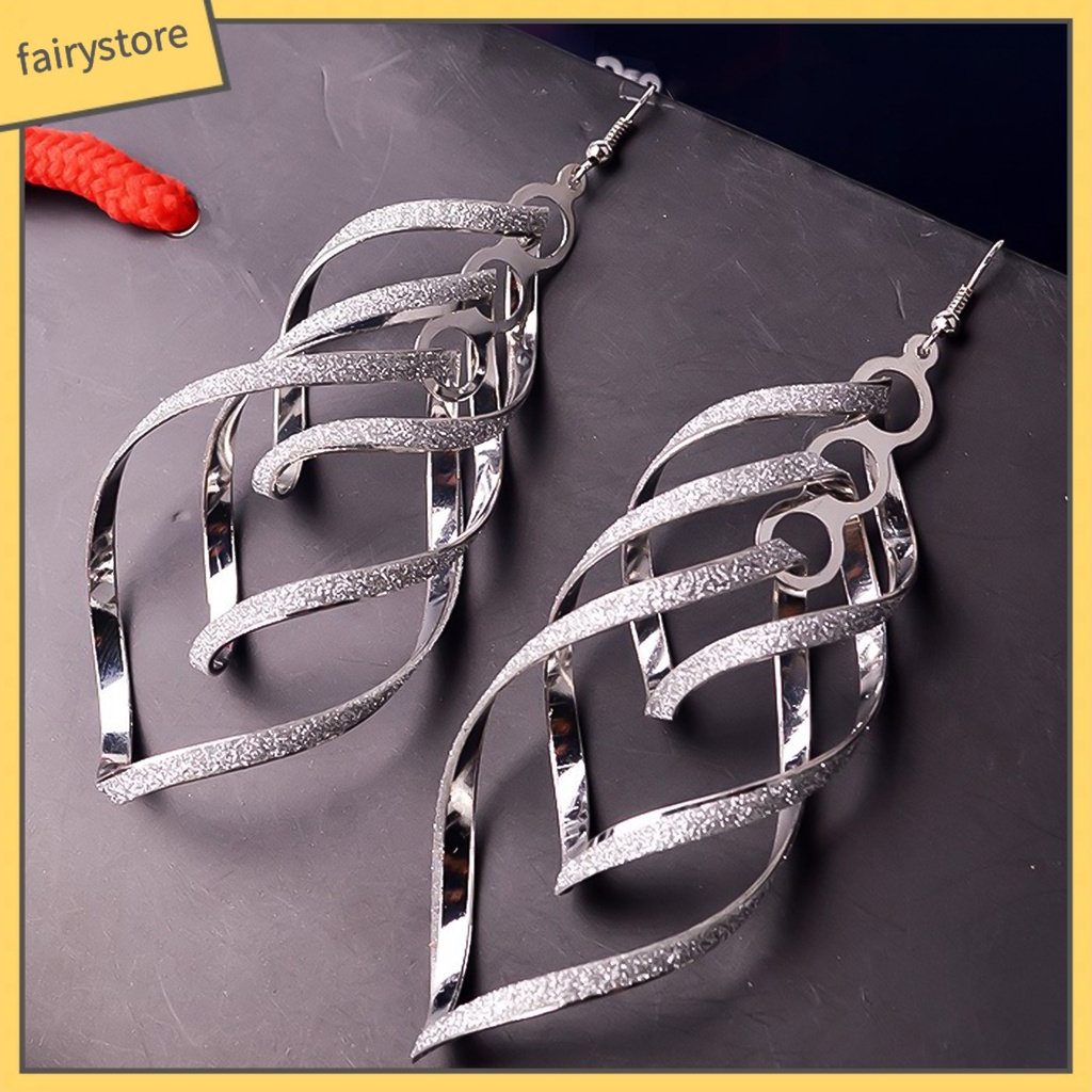 [FRO] Bông Tai Nhiều Lớp Dạng Móc Bằng Hợp Kim Tinh Tế Cho Tiệc Tùng