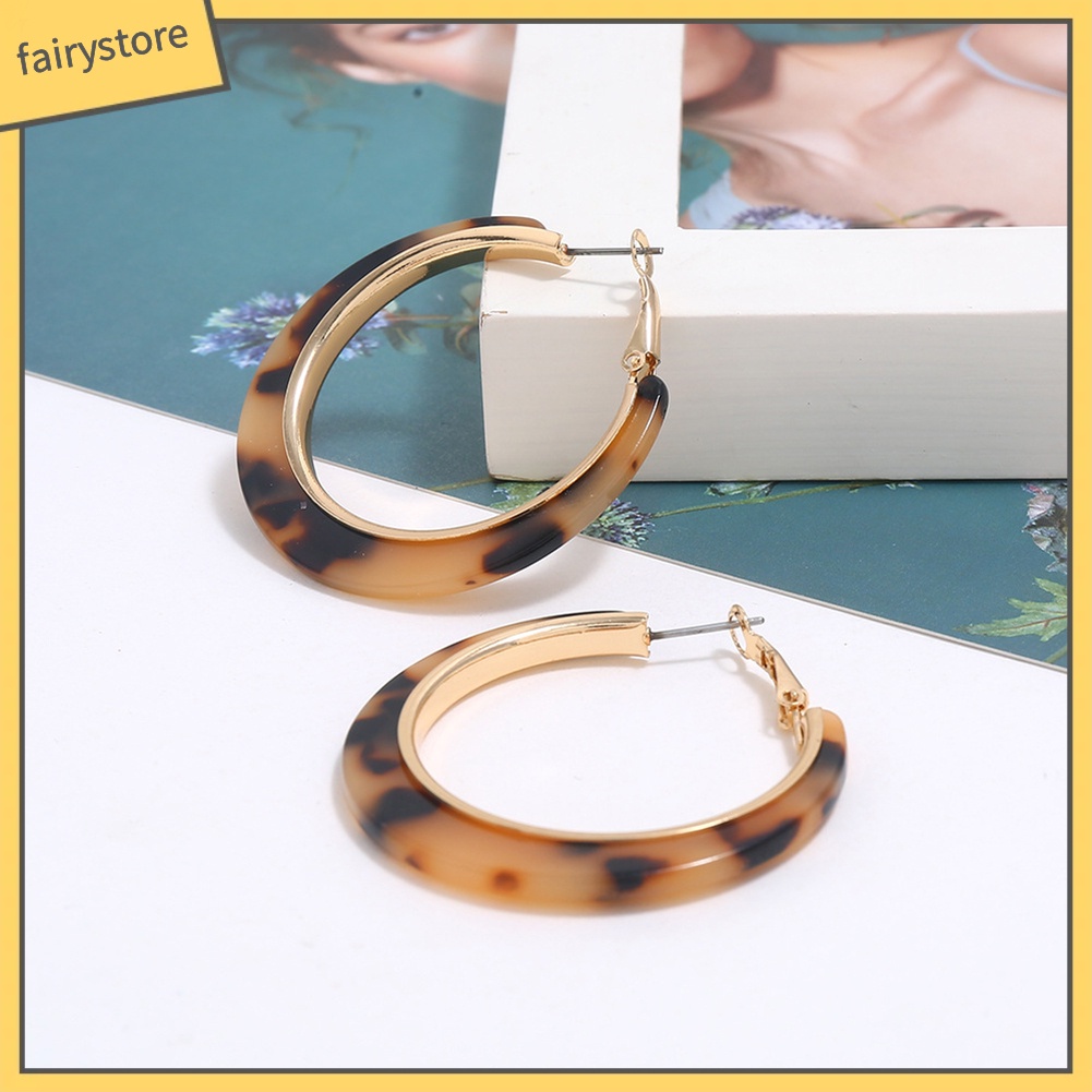 Bông Tai Tròn Họa Tiết Da Báo Thời Trang Dành Cho Nữ