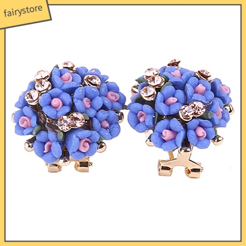 Bông Tai Hình Hoa Đính Đá Lấp Lánh Cho Cô Dâu